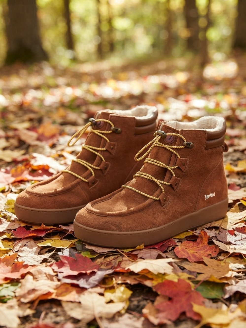 Jambu Kids Tan Suede Lace-Up Ankle Boots